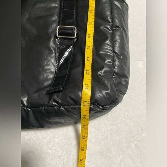 Large Black Puffer Nylon Padded Tote Handbag - Picture 10 of 13